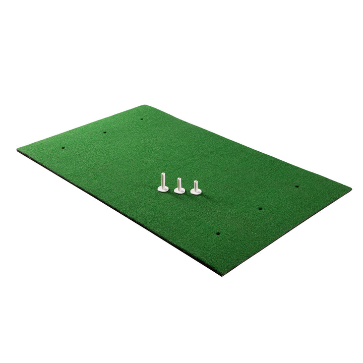 Golf Practice Hitting Mat 3x5 Ft Turf with 3 Rubber Tees for Indoor Outdoor Use Image 1