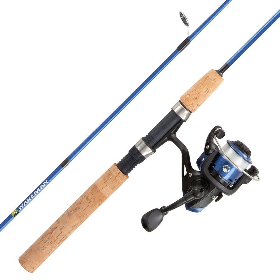 Kids Beginner Fishing Pole Kit Blue 5ft Open Face Rod and Reel Spinning Combo Image 1