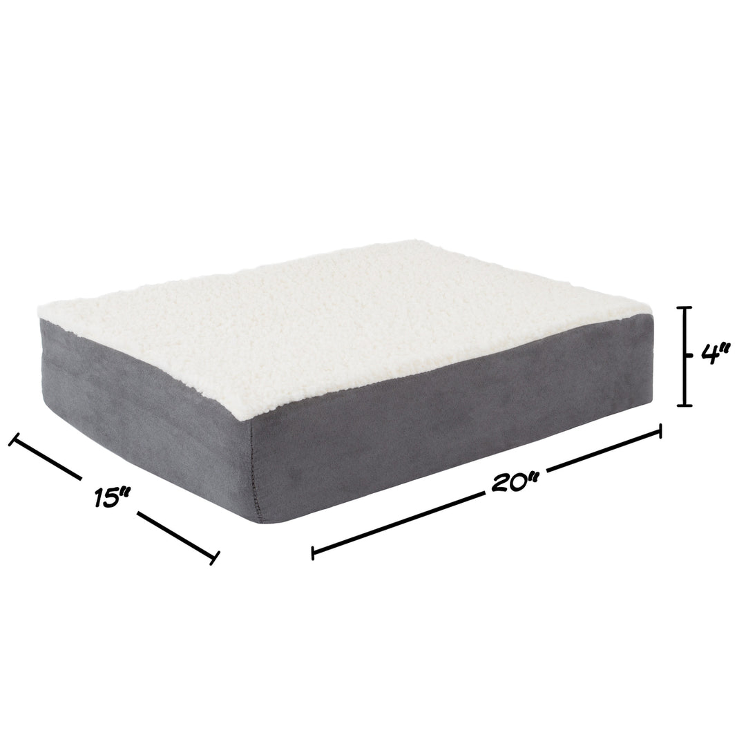 Orthopedic Dog Bed Memory Foam Cozy Sherpa 20 x 15 x 4 Washable Cover Image 3