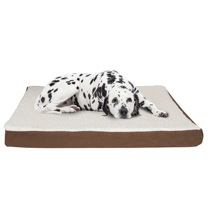 Orthopedic Dog Bed Memory Foam Cozy Sherpa 44 x 35 x 4 Washable Cover XL Image 1