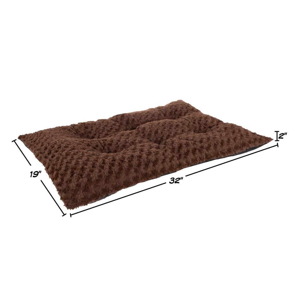 PAW Lavish Cushion Pillow Furry Pet Bed - Chocolate - Medium 19 x 32 inches Image 2