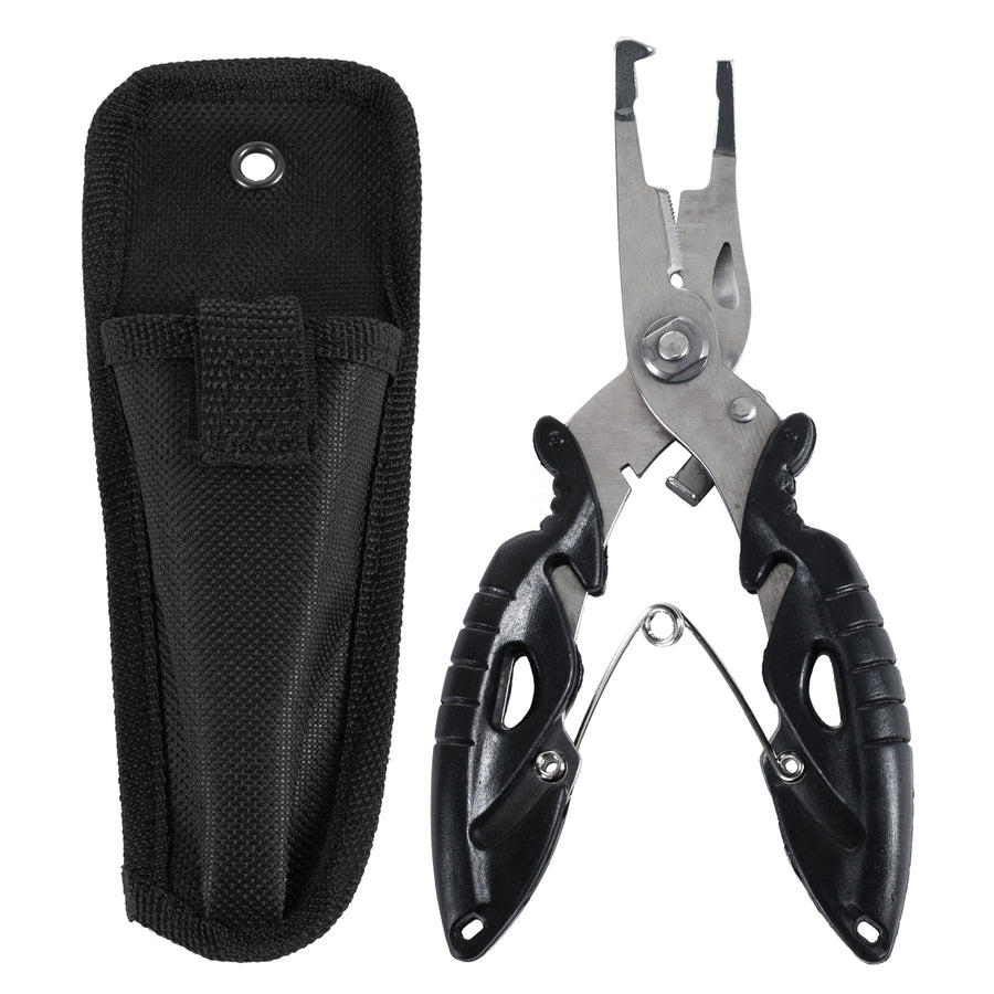 Pliers with Braid Line Cutter Fishing Tackle Box Gear in Case Image 1