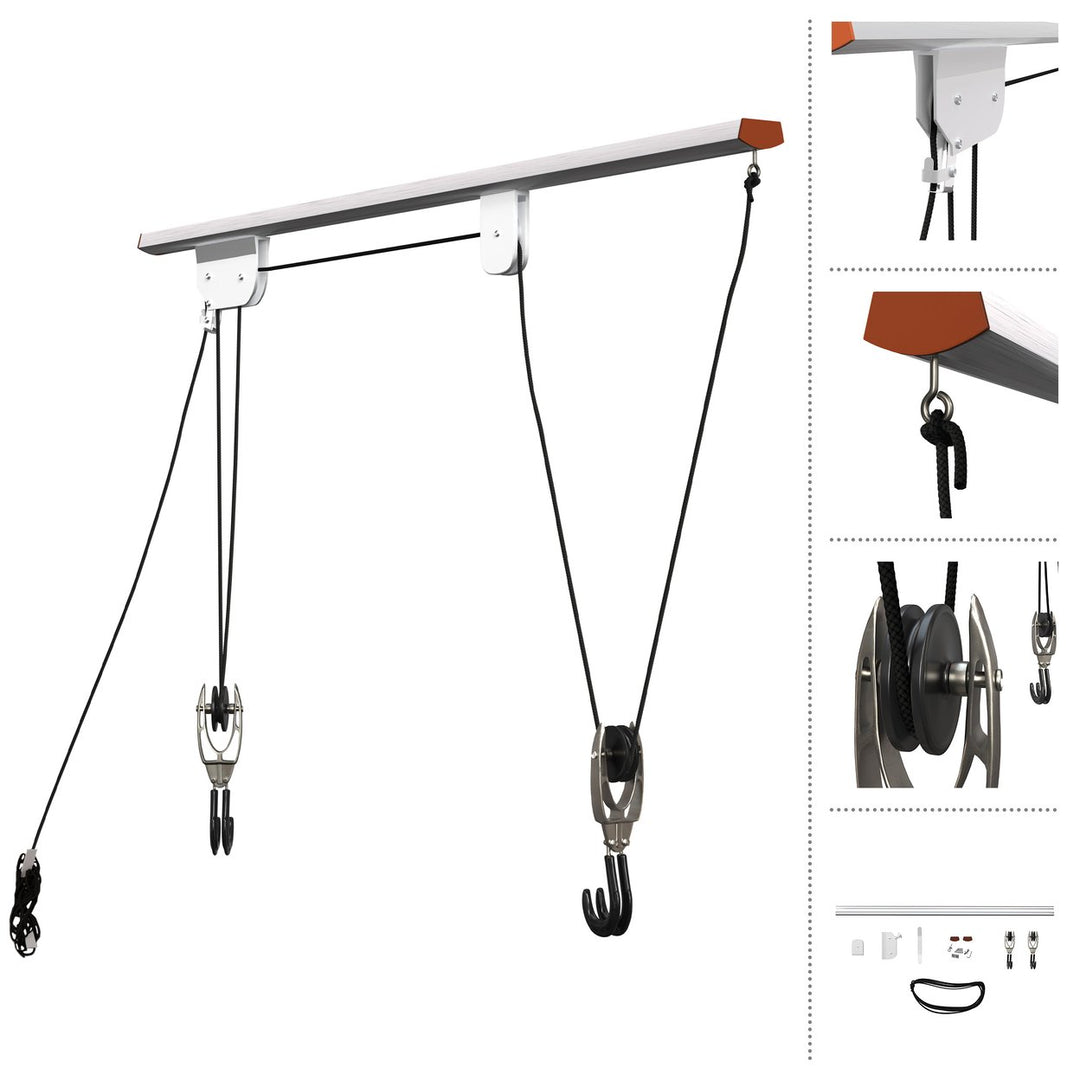 RAD Cycle Products Bike Hoist Overhead Storage Pulley System 75lb Capacity Image 3