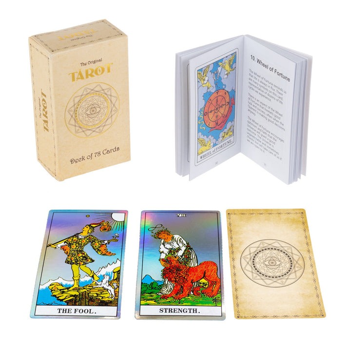 Holographic Tarot Cards with Guide Book 78 Card Oracle Deck Durable 350 GSM Image 1