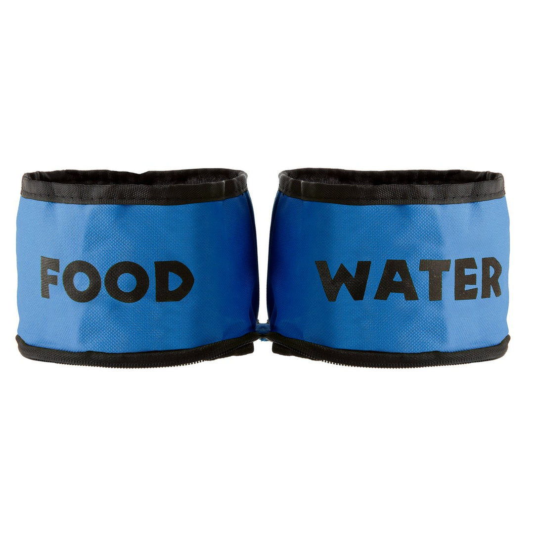 Collapsible Travel Pet Bowls Set of 2 for Dogs or CatsBlue Image 1