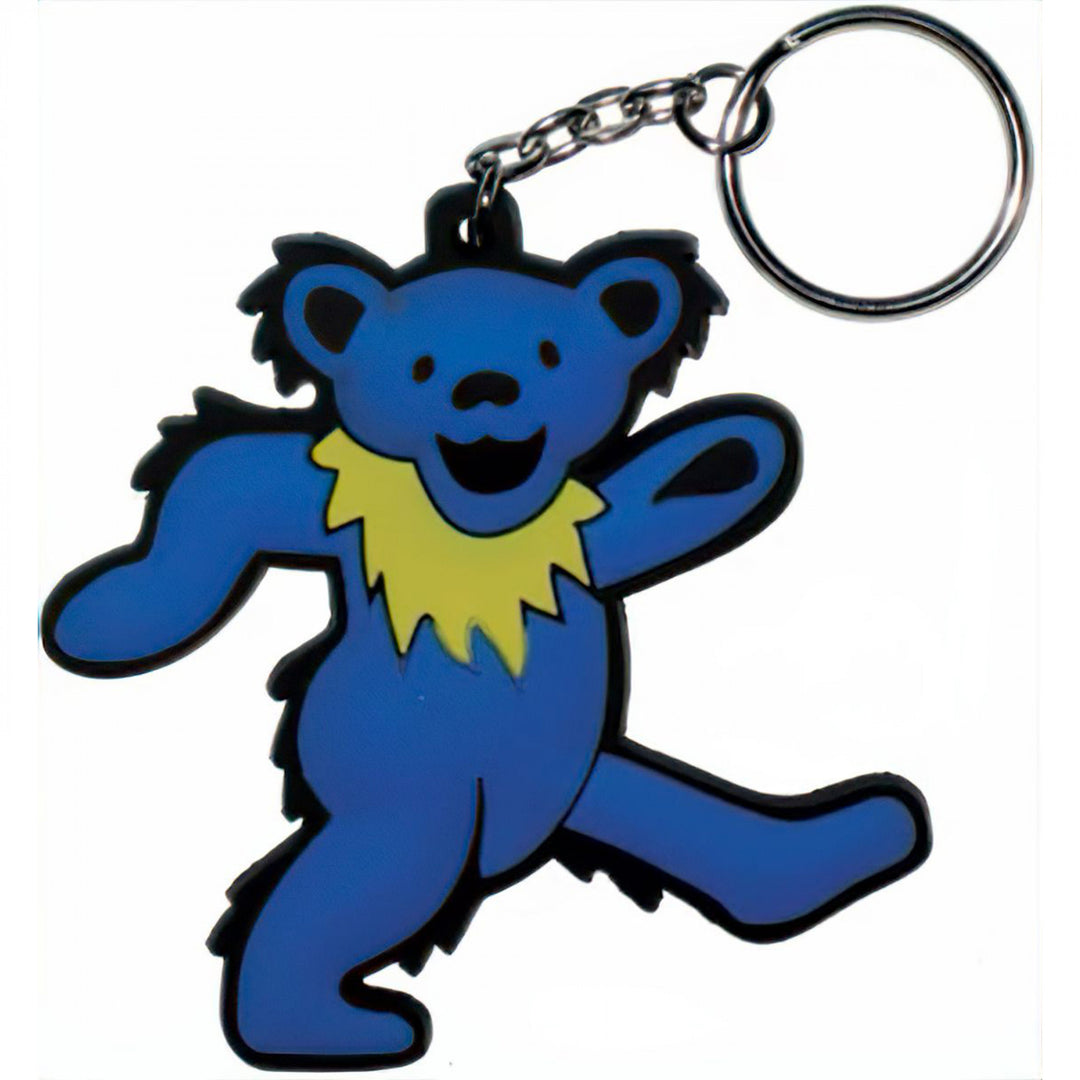Grateful Dead Blue Bear Rubber Keychain Image 1