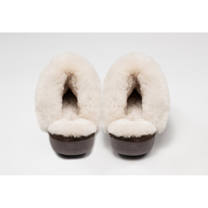 Natural Fashion Marilyn Suede Women Slippers Espresso Sheepskin 2 Inch Comfort Image 8