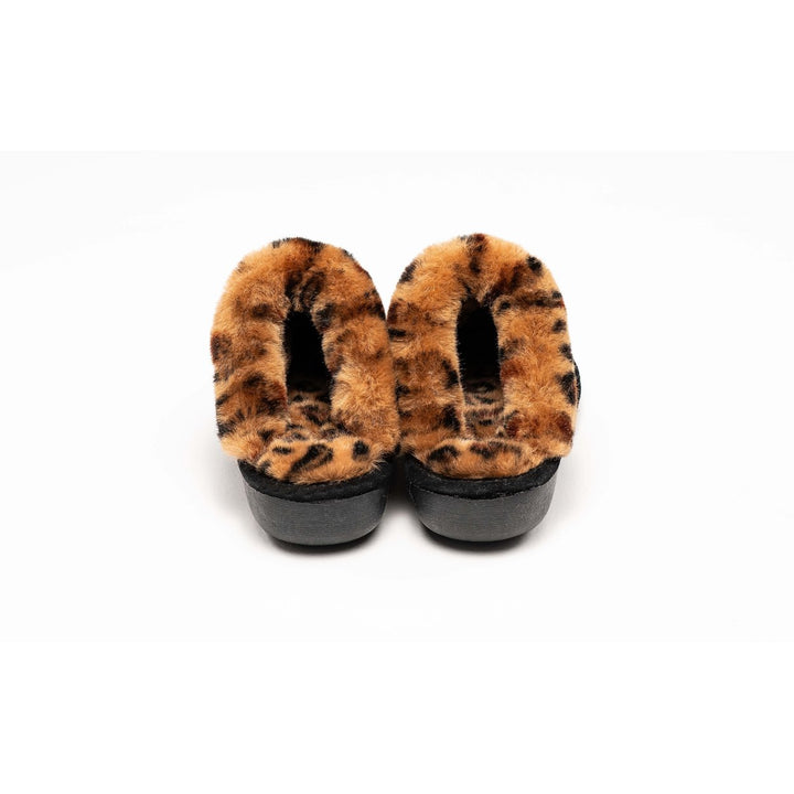 Natural Fashion Marilyn Suede Women Slippers Leopard Black 2 Inch Sheepskin Image 10