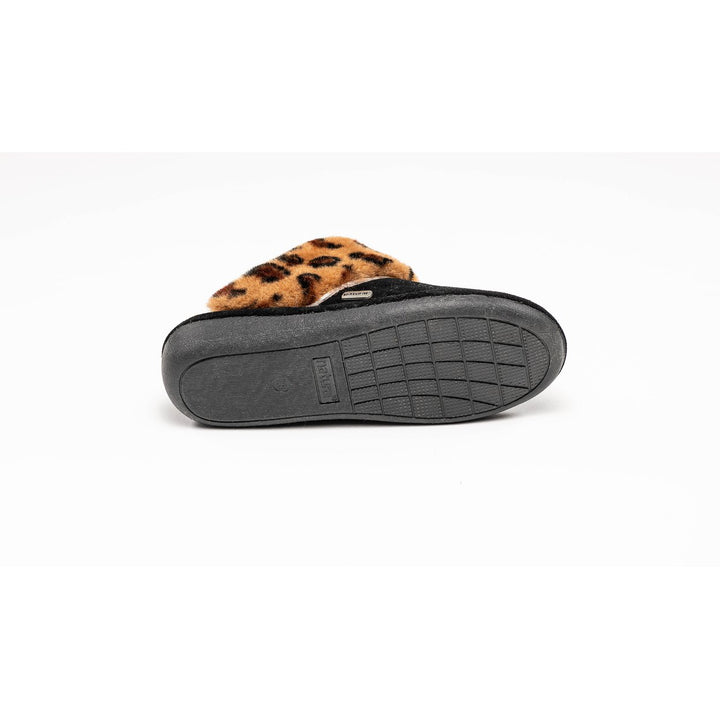 Natural Fashion Marilyn Suede Slippers Women 1-Piece Leopard Black 3" Size Image 3