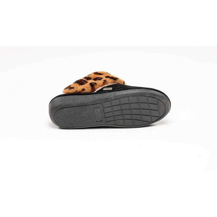 Natural Fashion Marilyn Suede Slippers Women 1-Piece Leopard Black 3" Size Image 9