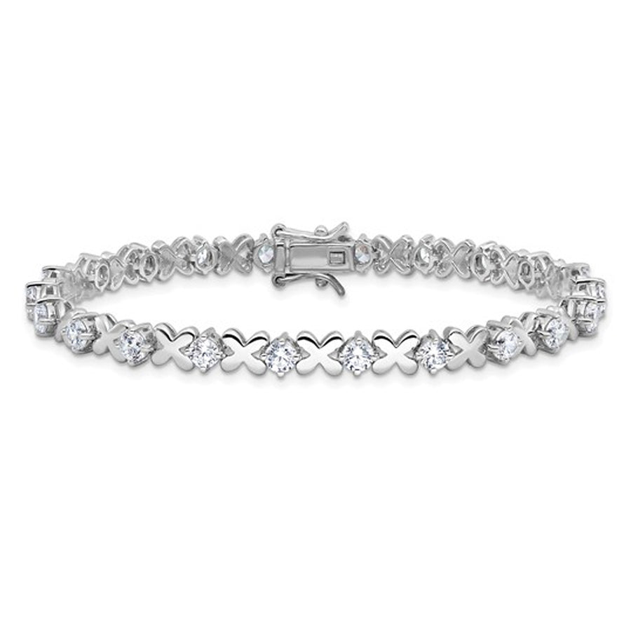 Sterling Silver X-O Fancy Bracelet with Synthetic Cubic Zirconia (CZ)s Image 1