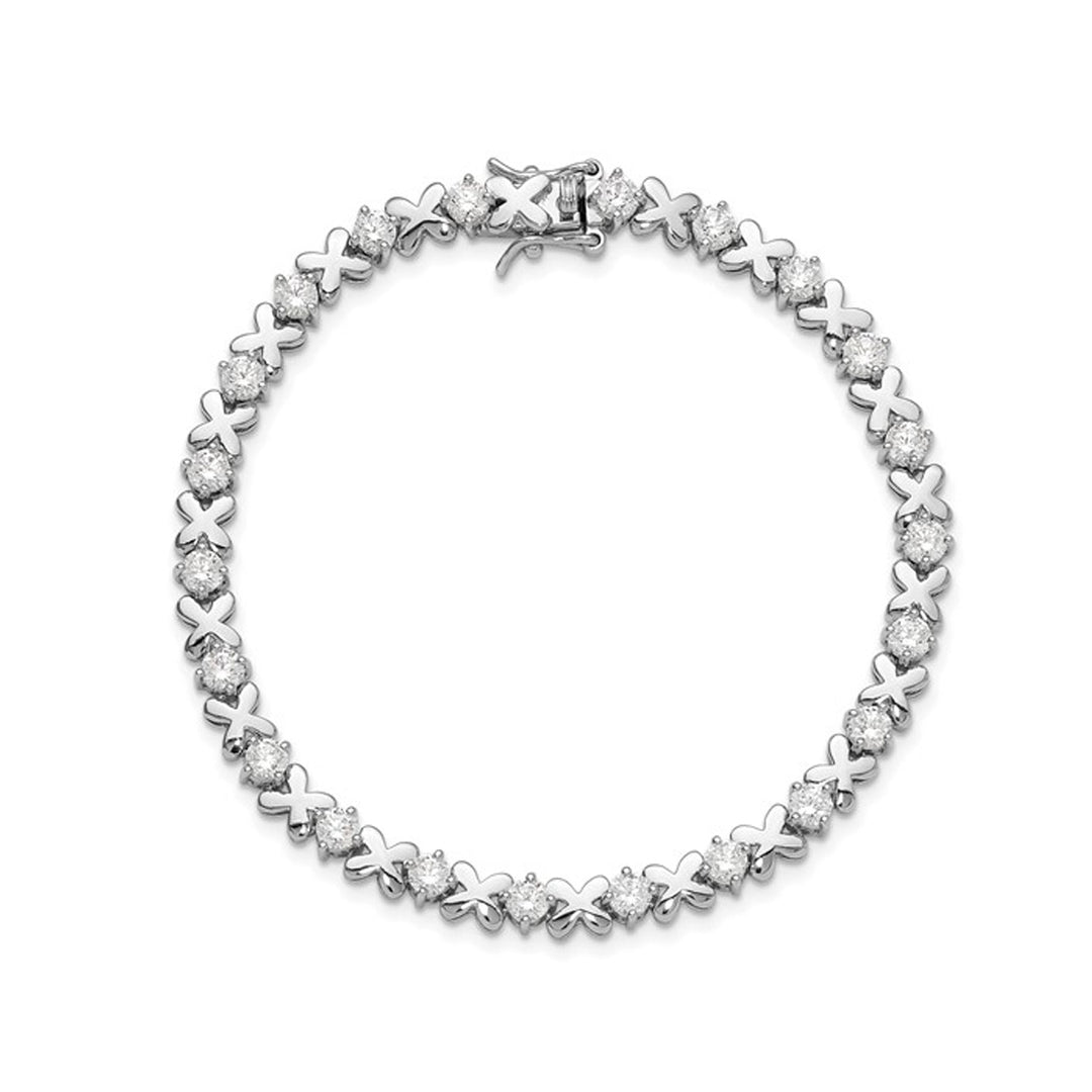 Sterling Silver X-O Fancy Bracelet with Synthetic Cubic Zirconia (CZ)s Image 4