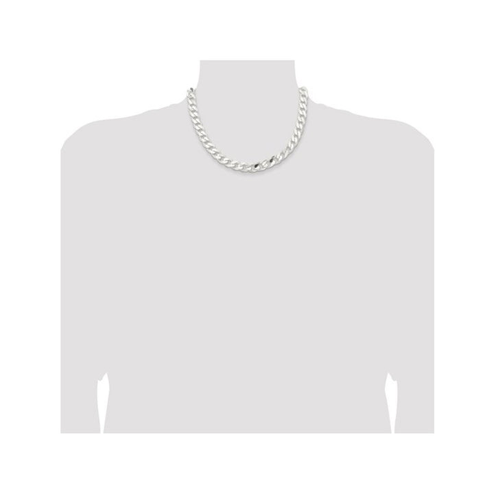 Curb Chain Necklace in Sterling Silver 18 Inches (11.0mm) Image 2