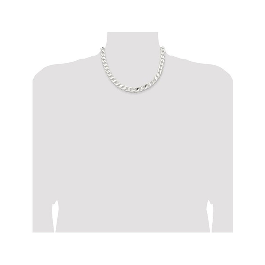 Curb Chain Necklace in Sterling Silver 18 Inches (11.0mm) Image 1