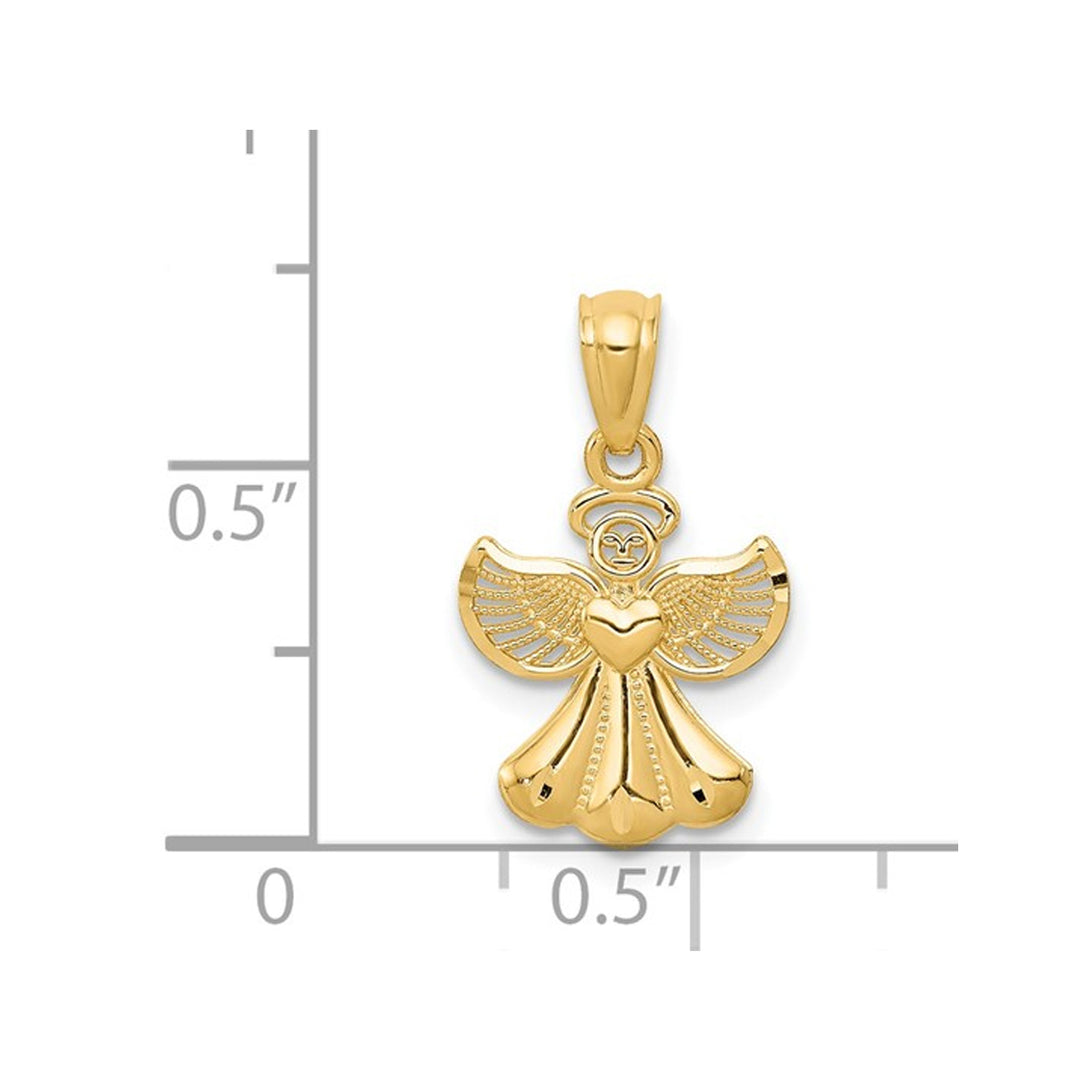 14K Yellow Gold Angel Charm Pendant Necklace (NO CHAIN) Image 3