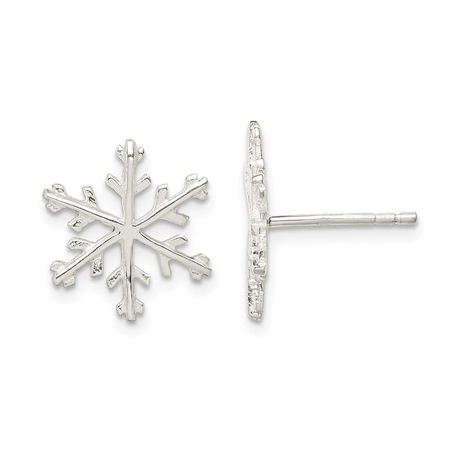 Sterling Silver Snowflake Post Earrings Image 1