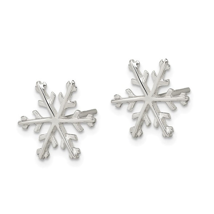 Sterling Silver Snowflake Post Earrings Image 4