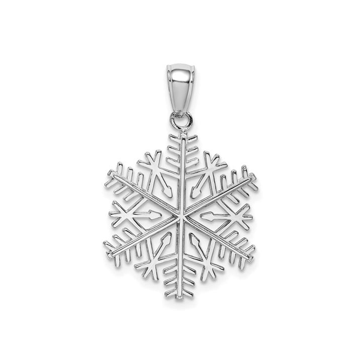 14K White Gold Snowflake Charm Pendant Necklace (NO CHAIN) Image 1