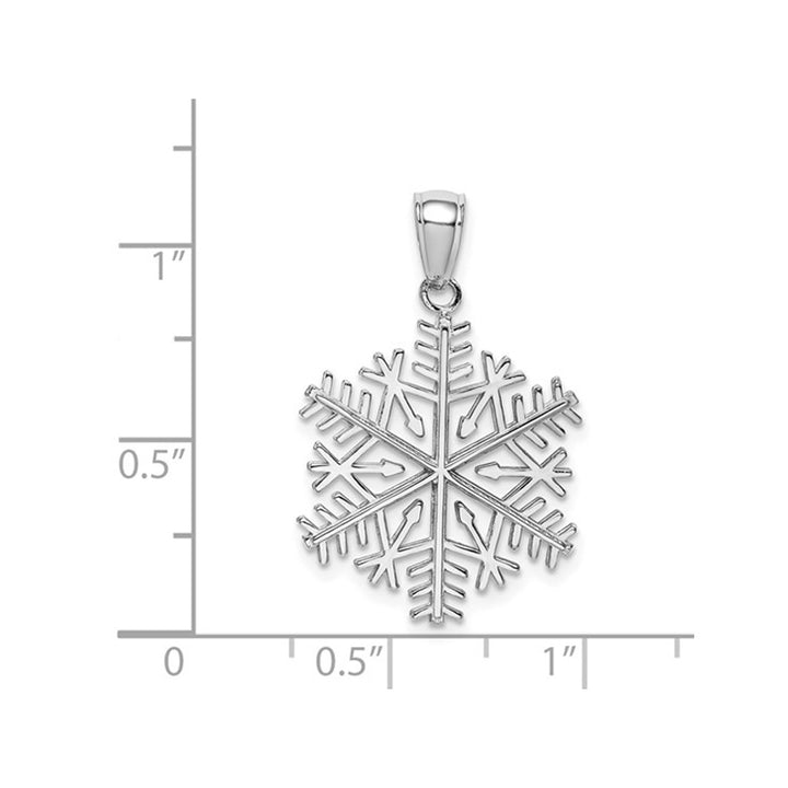 14K White Gold Snowflake Charm Pendant Necklace (NO CHAIN) Image 4