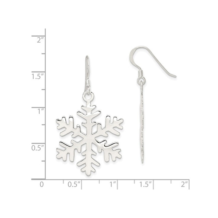 Sterling Silver Snowflake Dangle Drop Earrings Image 2