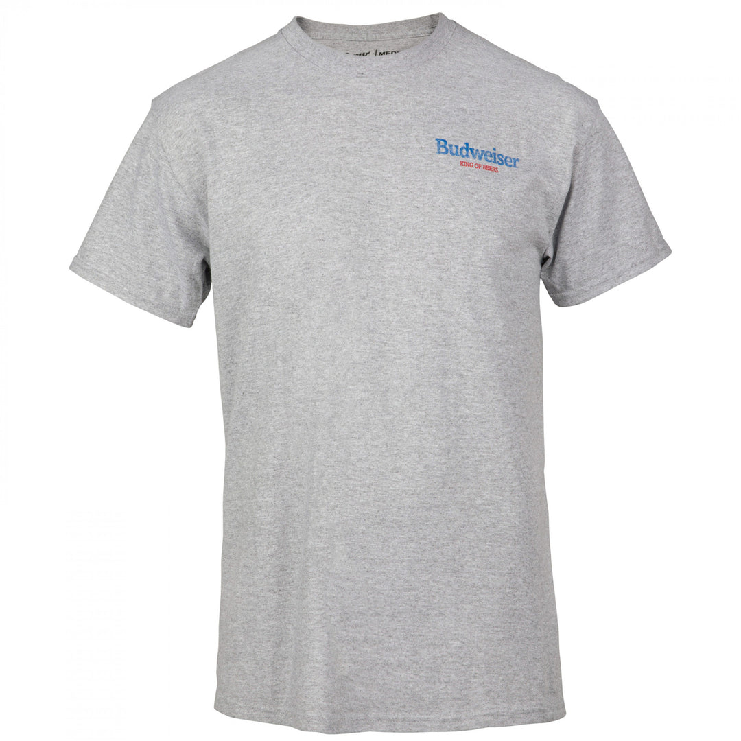 Budweiser Distressed Logo Front and Back Print T-Shirt Image 2