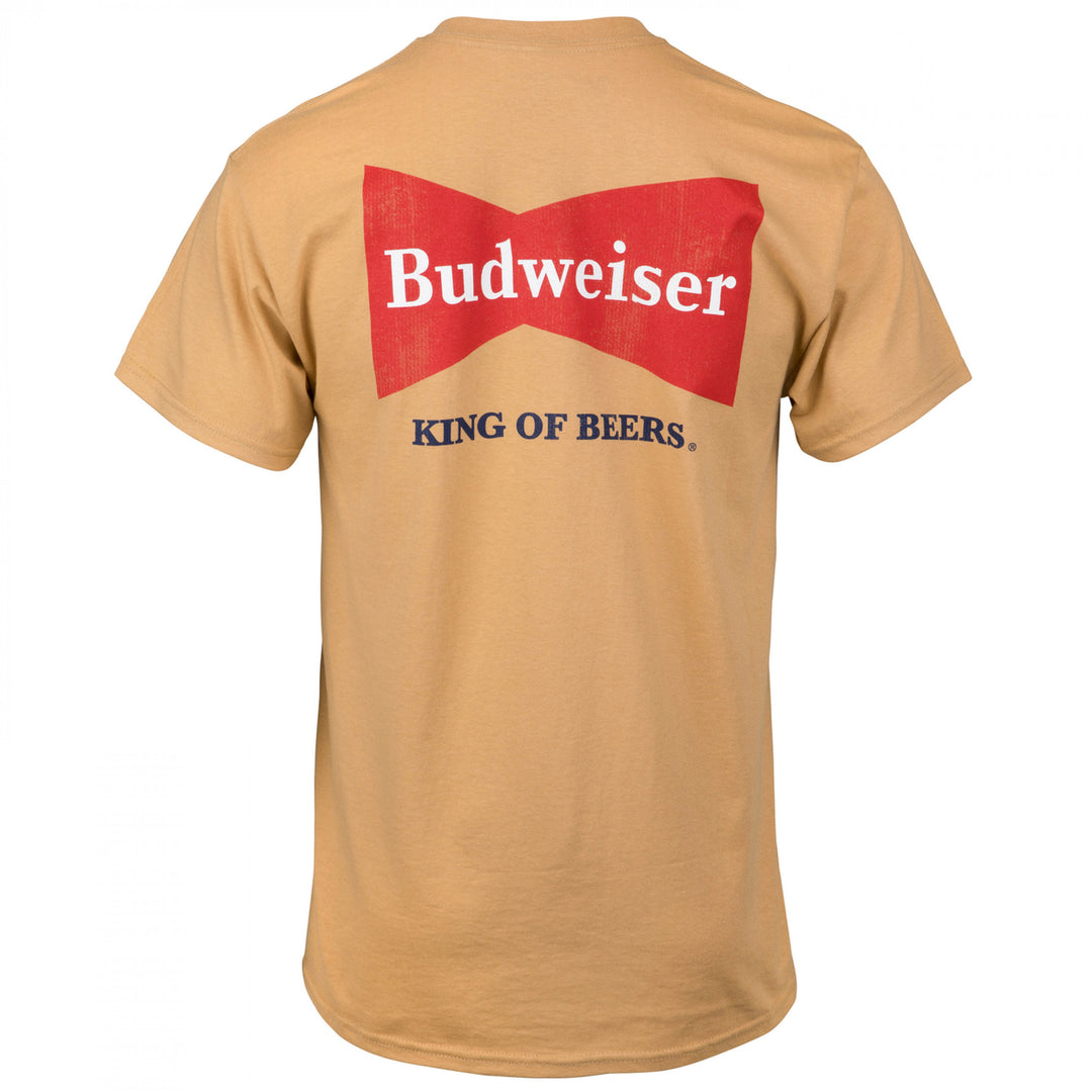 Budweiser King of Beers Retro Logo Front and Back Print T-Shirt Image 3