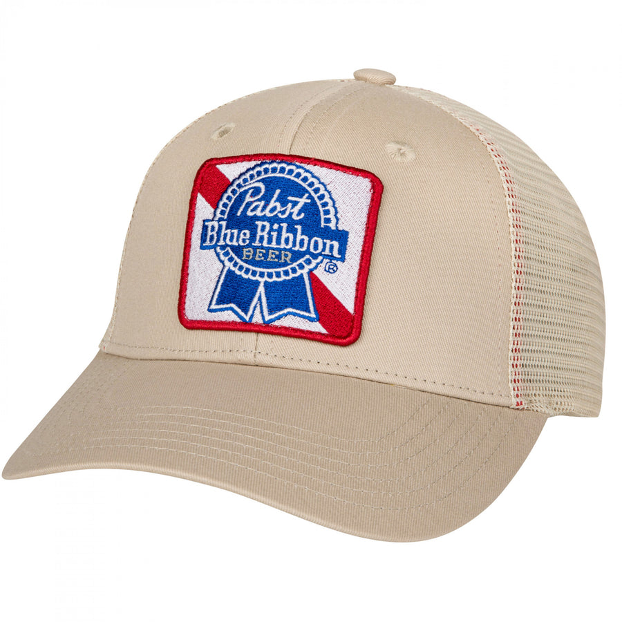 Pabst Blue Ribbon Square Logo Patch Adjustable Trucker Hat Image 1