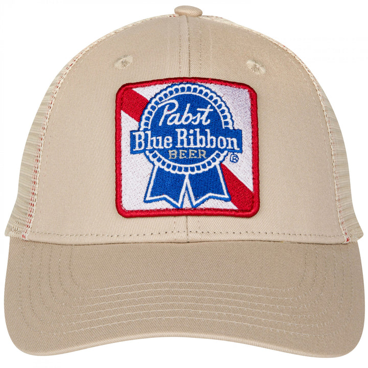 Pabst Blue Ribbon Square Logo Patch Adjustable Trucker Hat Image 2
