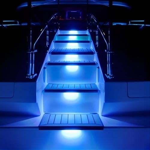 12V LED Square Stair Step Lights Blue Waterproof IP65 for RV Boat Truck Pack of 2 Image 4