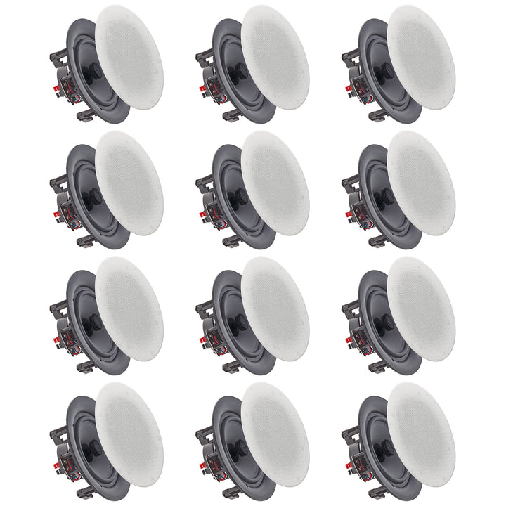 Set of (12) Vaiyer  6.5 Inch 8 Ohm 200 Watts Frameless SpeakersFlush Mount in-Wall in-Ceiling 2-Way Mid Bass Woofer Image 1