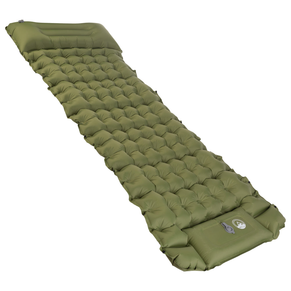 Inflatable Sleeping Pad Built-in Foot Pump Waterproof Mattress 77 x 27 Inch Image 2