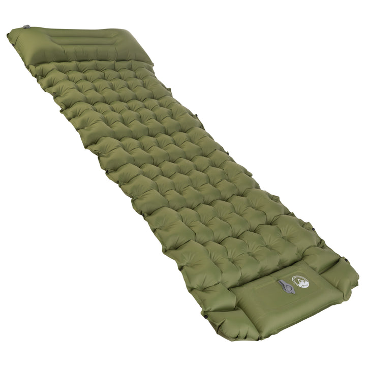 Wakeman Inflatable Sleeping Pad 77x27 Waterproof Mattress Built-in Foot Pump Blue Image 2