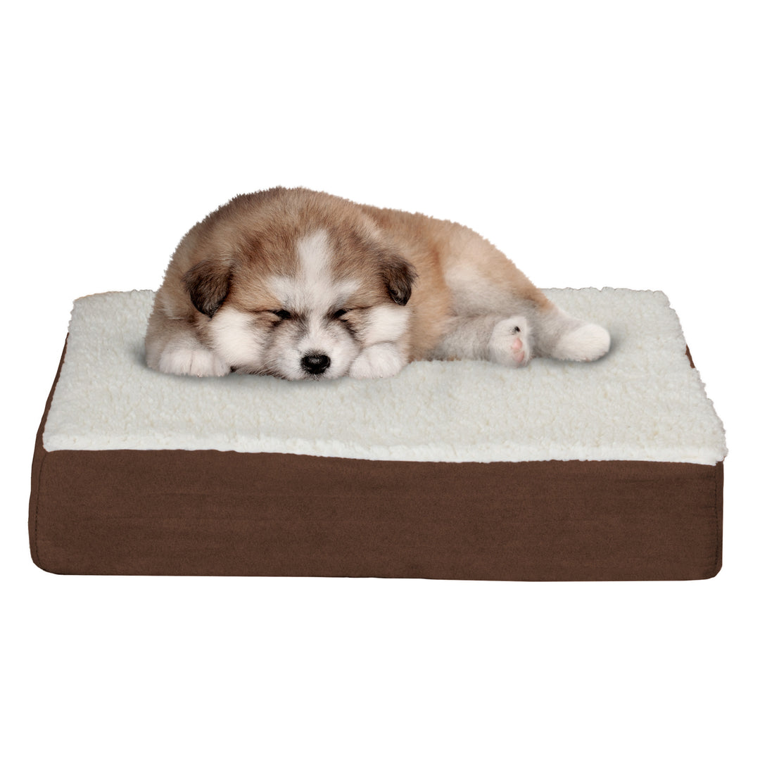 Orthopedic Dog Bed Memory Foam Cozy Sherpa 20 x 15 x 4 Washable Cover Image 2