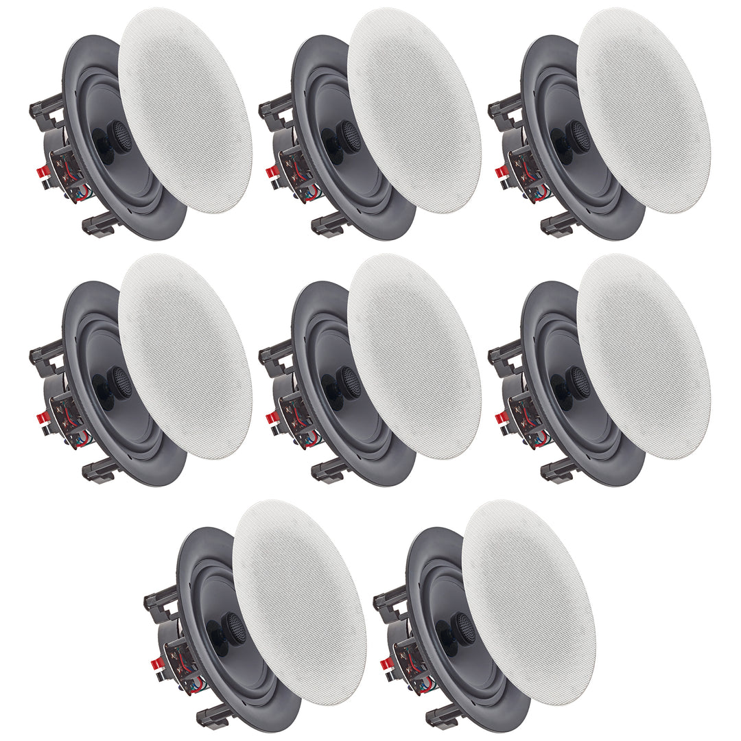 Set of (8) Vaiyer 6.5 Inch 8 Ohm 200 Watts Frameless Speakers Flush Mount in-Wall in-Ceiling 2-Way Mid Bass Woofer Image 1