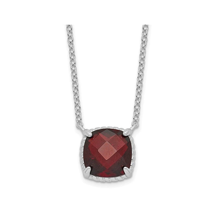 2.40 Carat (ctw) Garnet Pendant Necklace in Sterling Silver Image 1