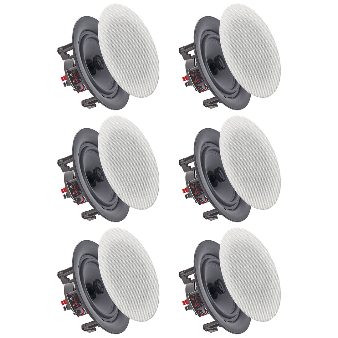 Set of (6) Vaiyer 6.5 Inch 8 Ohm 200 Watts Frameless Speakers Flush Mount in-Wall in-Ceiling 2-Way Mid Bass Woofer Image 1