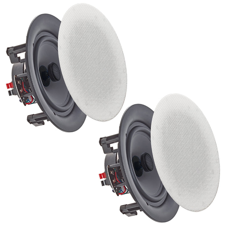 Vaiyer 6.5 Inch 2-Way In-Ceiling Speakers 200 Watts 8 Ohm Frameless Flush Mount Image 1