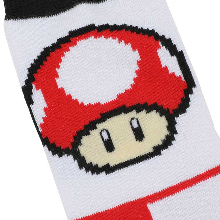 Super Mario Icons Checkered 5-Pair Pack of Womens Crew Socks Image 3