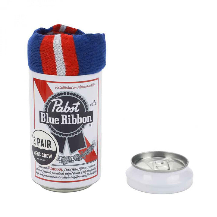 Pabst Blue Ribbon 2-Pairs of Crew Socks in Beer Can Set Image 7