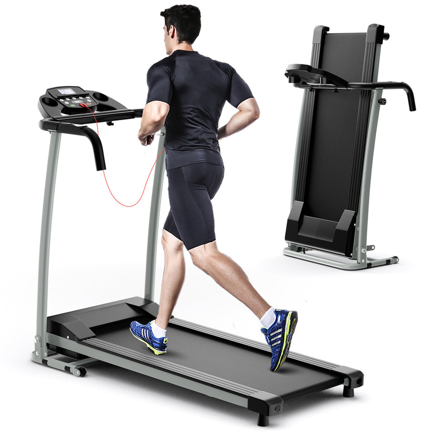 800W Folding Treadmill Electric /Support Motorized Power Running Fitness Machine Black Image 1
