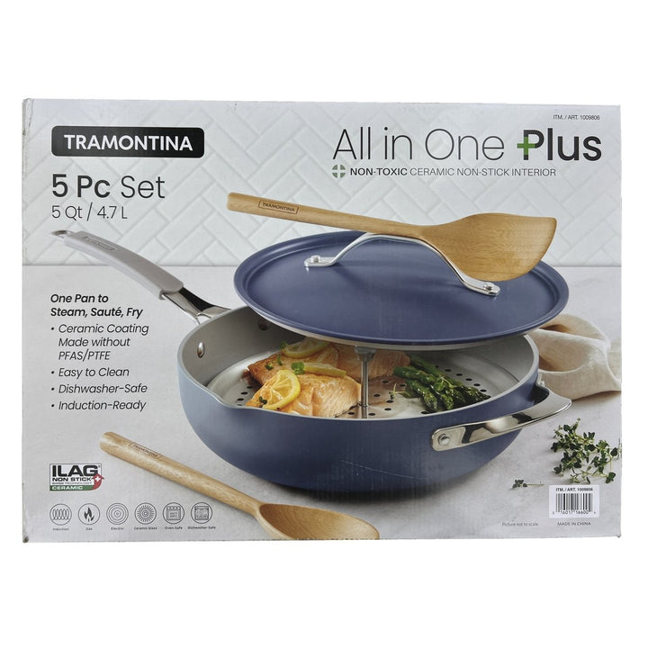 Tramontina 5-Quart All-in-One Pan Blue Image 1