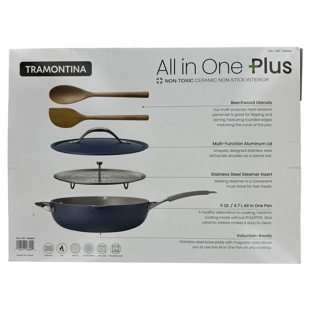 Tramontina 5-Quart All-in-One Pan, Blue Image 2