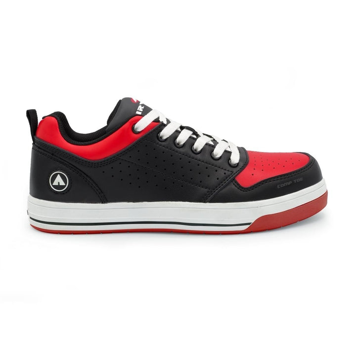 AIRWALK SAFETY Mens Arena Composite Toe EH Work Shoe Black/Red - AW6402  BLACK/RED/WHITE Image 2