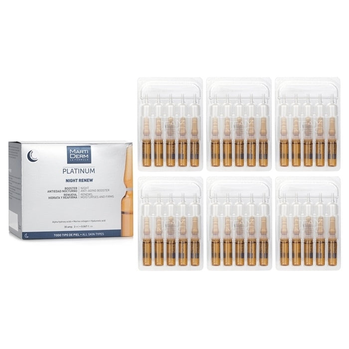 Martiderm Platinum Night Renew Ampoules (For All Skin) 30 Ampoules x2m Image 1