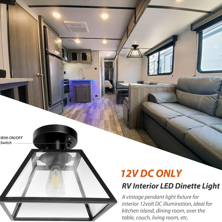 12V LED Retro Dinette Roof Light For Motorhome Image 4