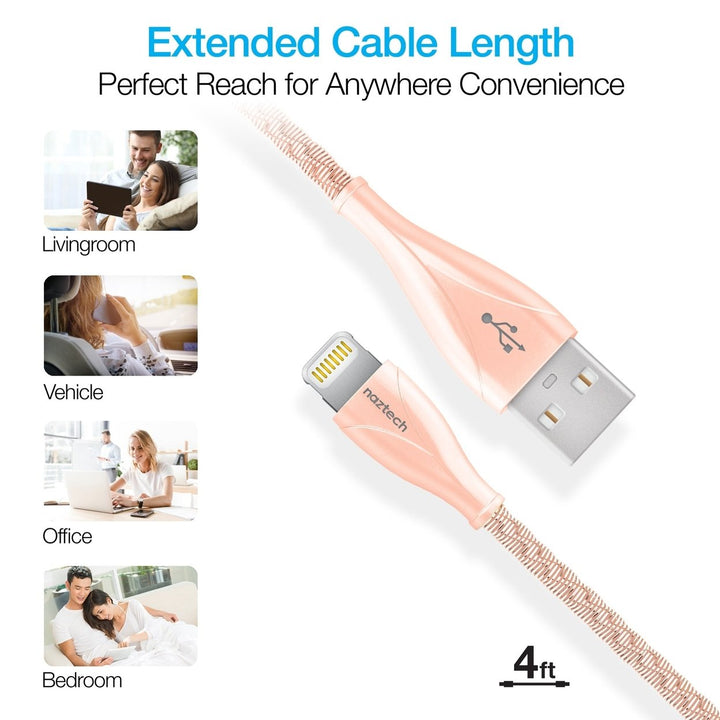 Naztech Elite Series MFI Lightning Metal Cable 4ft Image 10