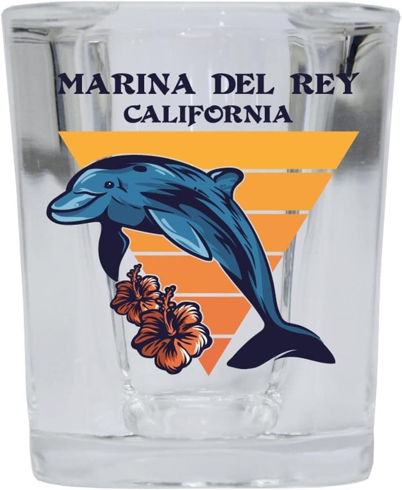 Marina Del Rey California 12 pack Square Shot Glass 1.5 oz Image 1