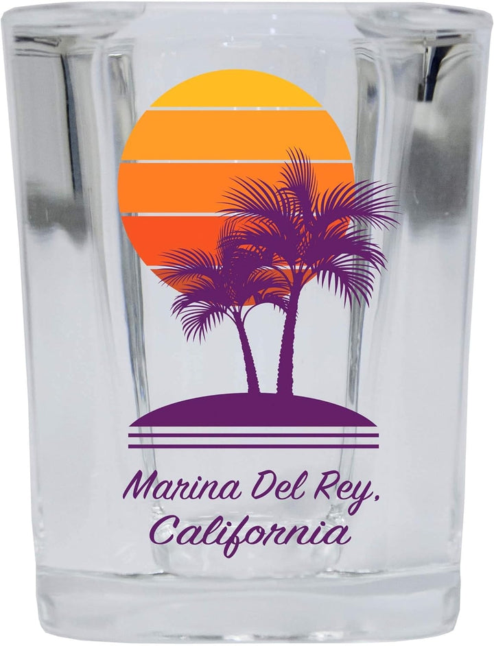 Marina Del Rey California 12 pack Square Shot Glass 1.5 oz Image 2