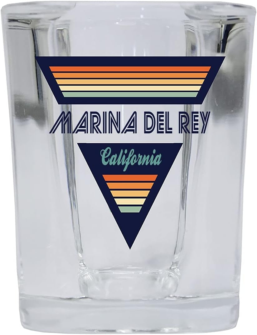 Marina Del Rey California 12 pack Square Shot Glass 1.5 oz Image 4