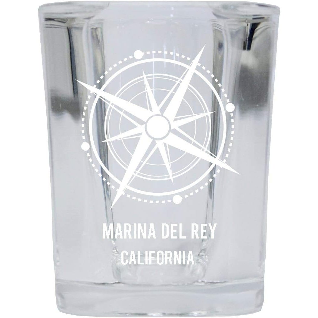 Marina Del Rey California 12 pack Square Shot Glass 1.5 oz Image 1